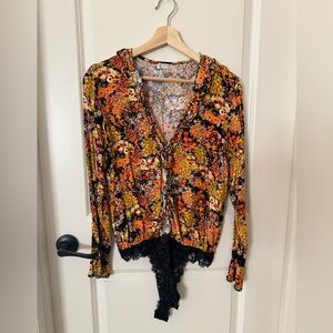 Free People Multicolor Floral Top